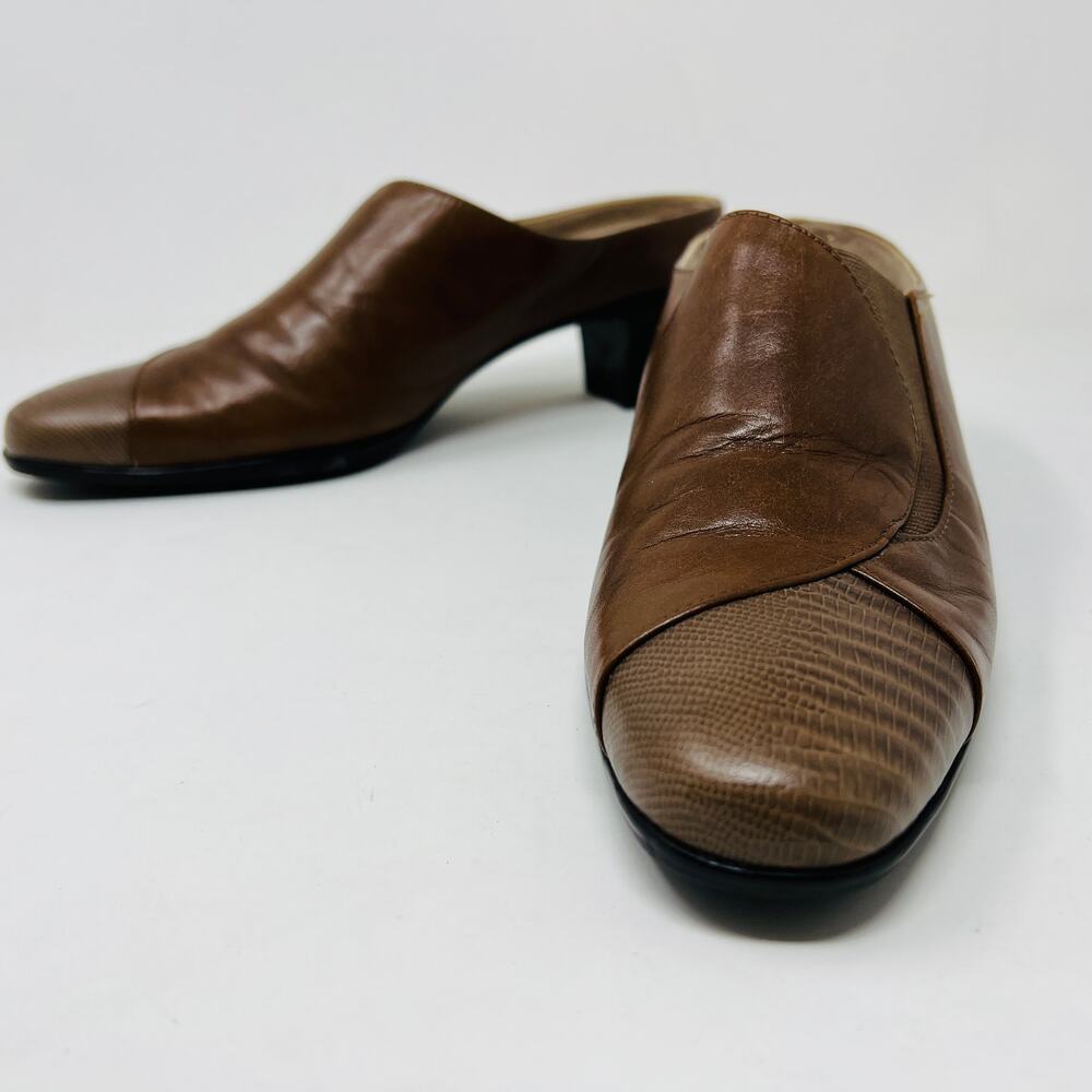 Munro American Shoes Mule Fall Transitional Leather Tan - 7
